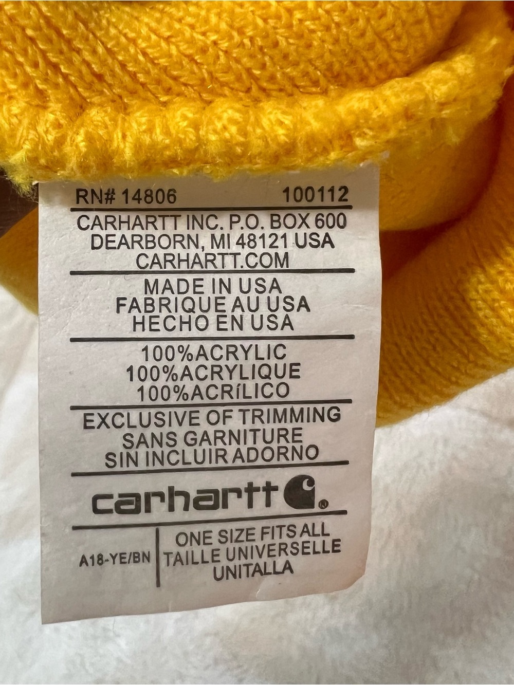 Carhartt yellow beanie - Picture 4 of 4
